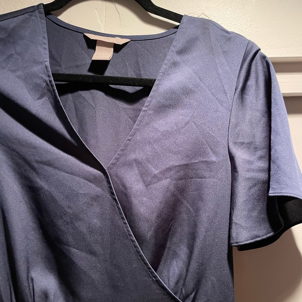 Navy blue satin dress